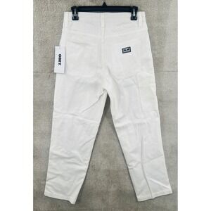 Obey Hardwork Carpenter Pants Mens 28 White Utility Workwear NWT